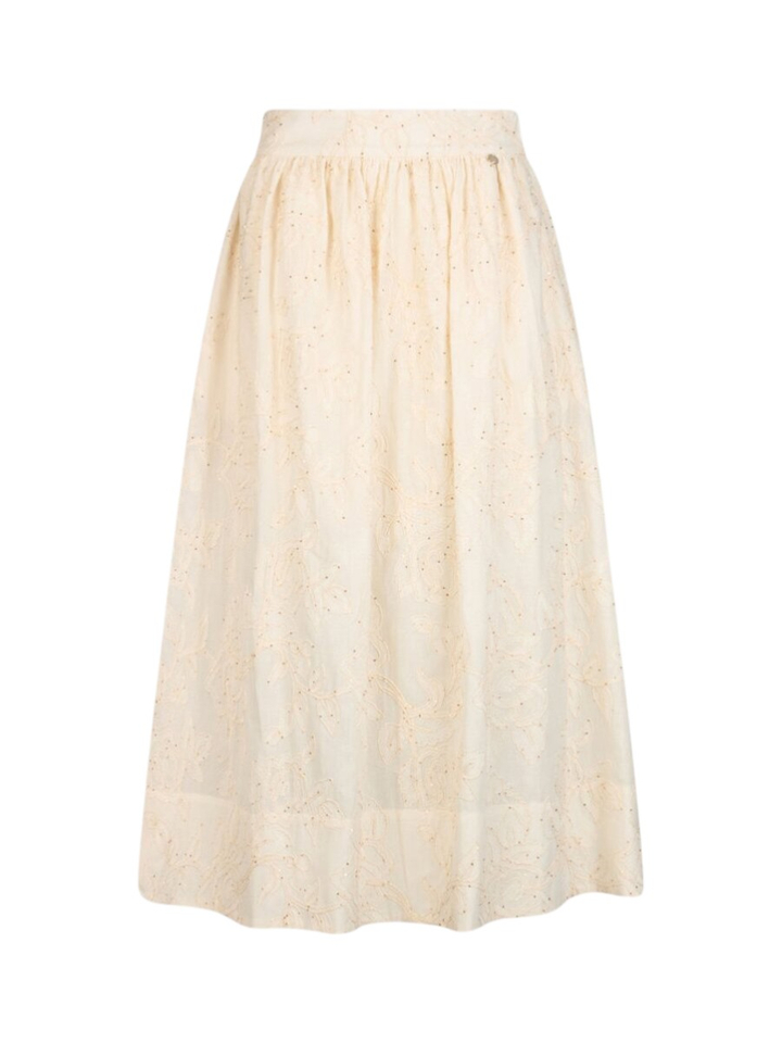 Ecru rok met bloemen structuur en pailletten Liu Jo