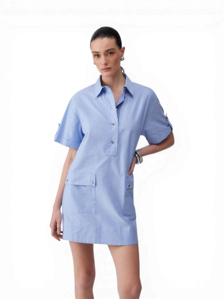 Blauw korte jurk met zakken Liu Jo