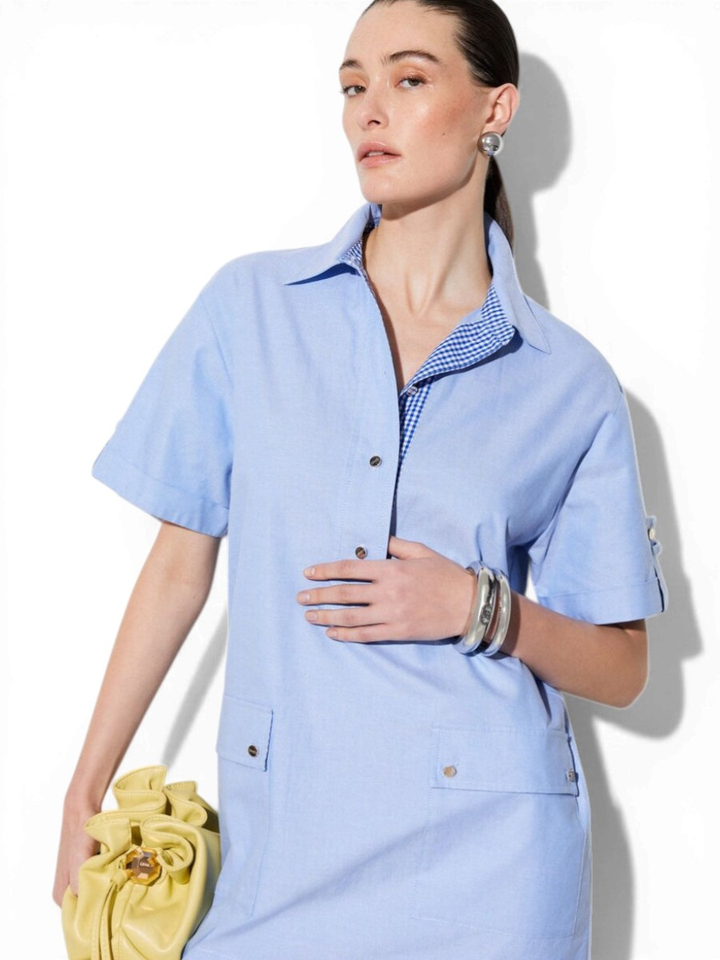Blauw korte jurk met zakken Liu Jo
