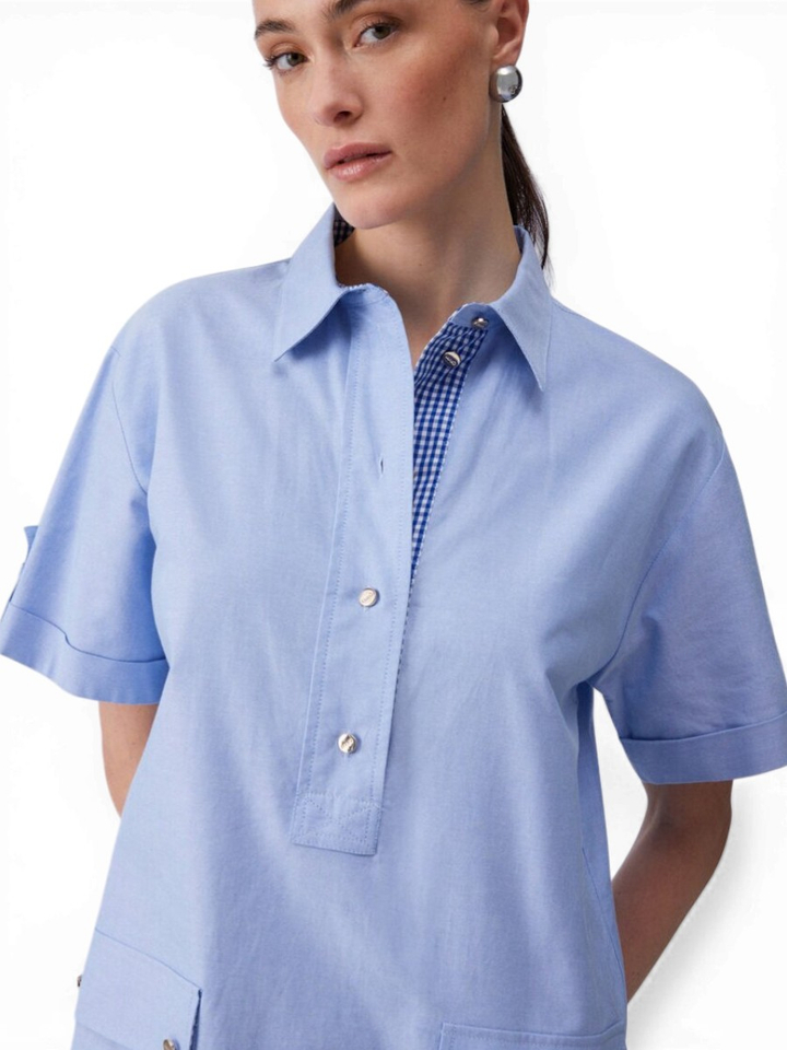 Blauw korte jurk met zakken Liu Jo