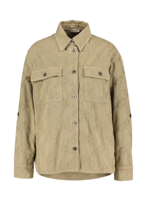 Kakigroene vest met geborduurde bloemenprint Liu Jo