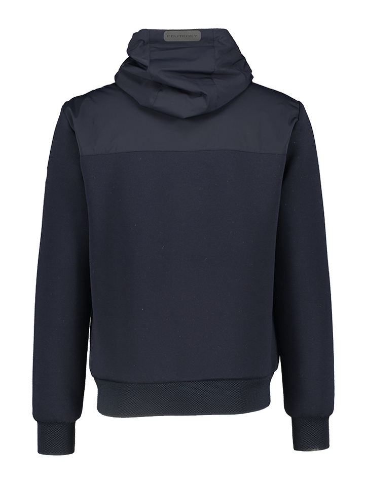 Blauwe water en winddichte jas met rits en kap Peuterey 