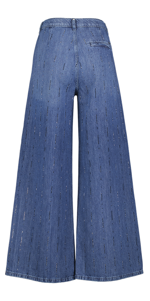 Blauwe loose fit jeans met steentjes Liu Jo
