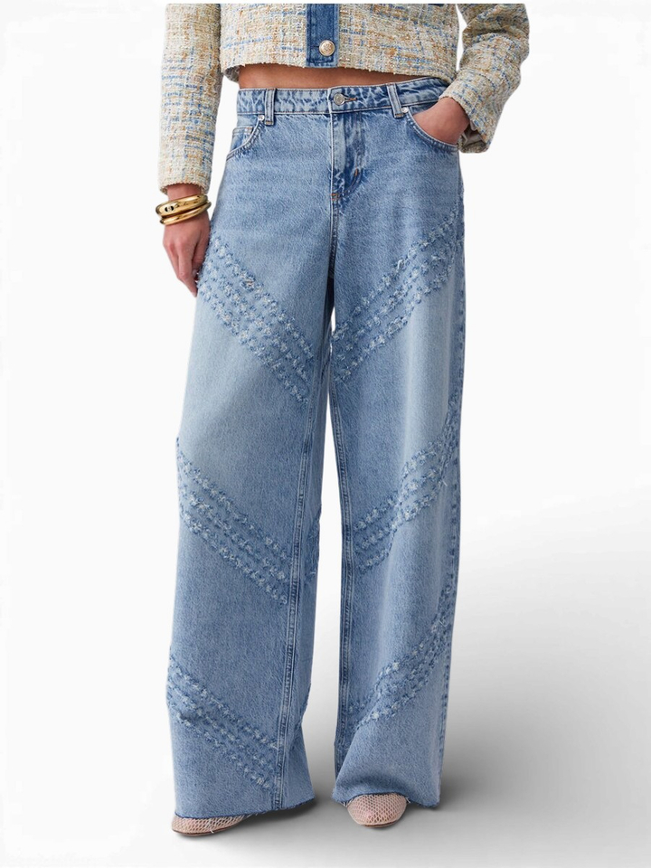 Blauwe uitlopende jeans met lasergegraveerde details Liu Jo 