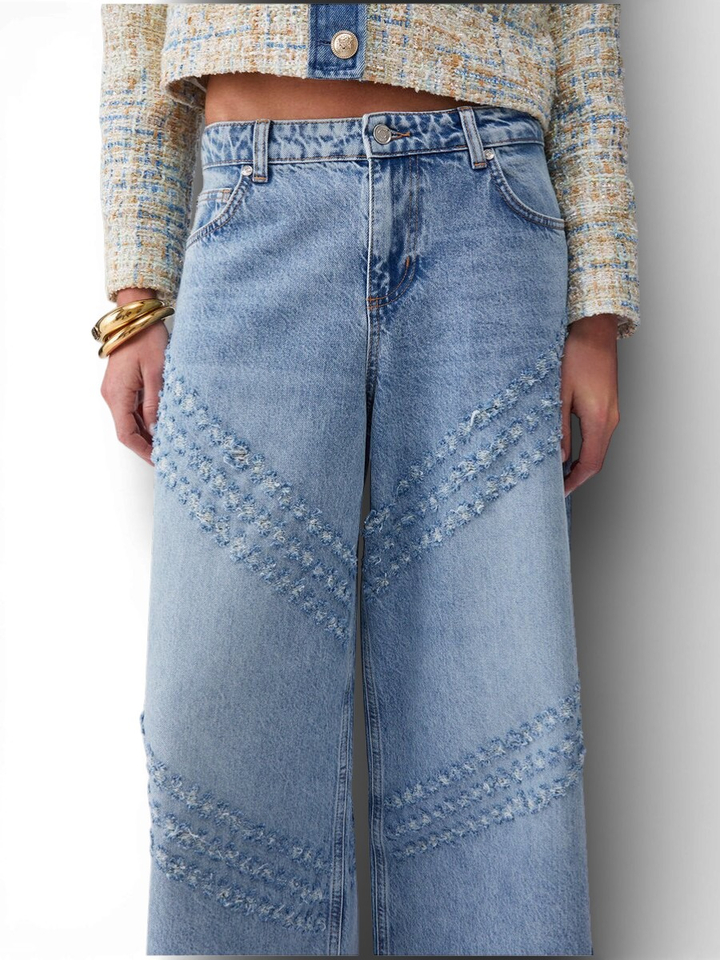 Blauwe uitlopende jeans met lasergegraveerde details Liu Jo 