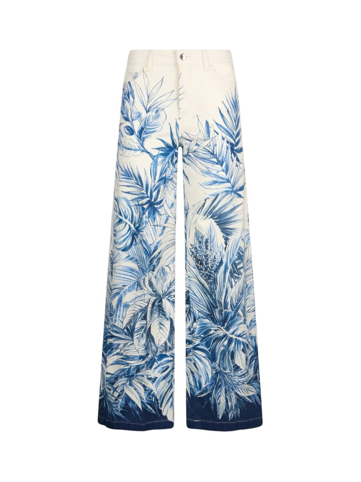 Beige broek met blauwe print Liu Jo