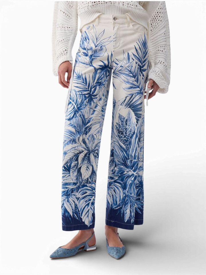 Beige broek met blauwe print Liu Jo