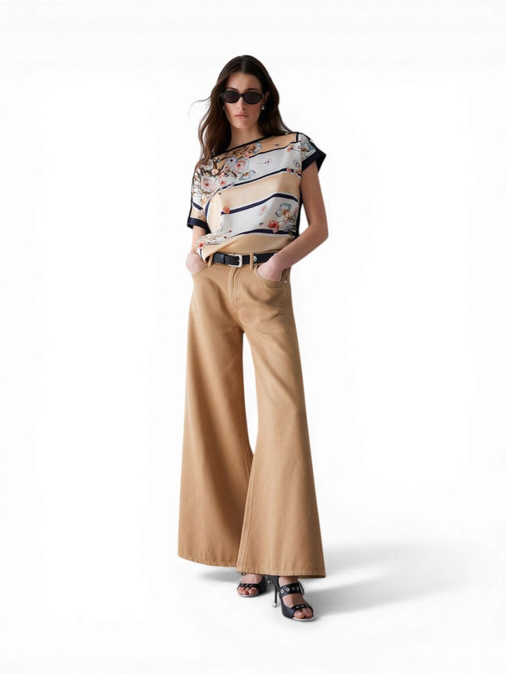 Beige wide leg jeans Liu Jo 
