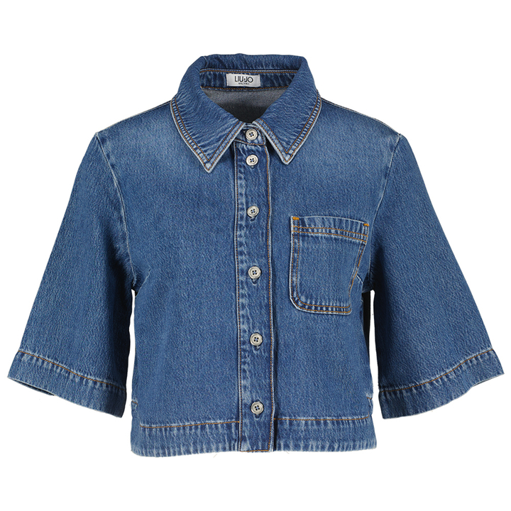 Donkerblauwe jeansjas met korte mouwen Liu Jo 