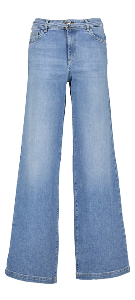 Blauwe flared jeans met riem detail good flare Liu Jo