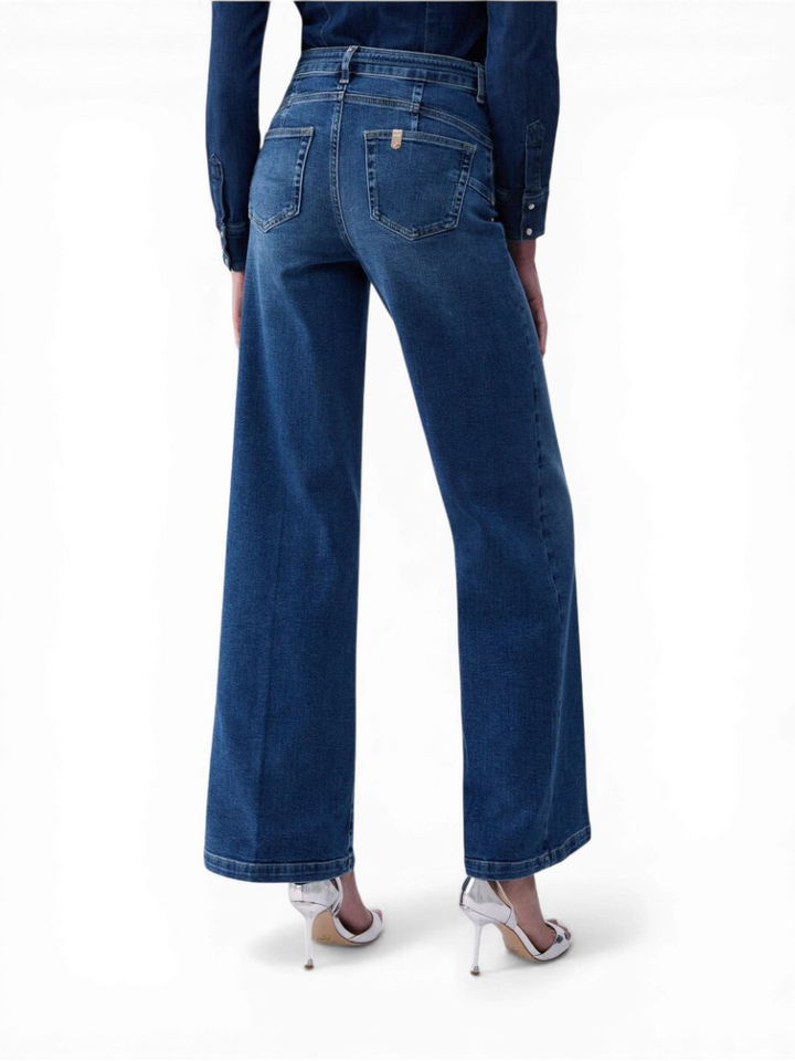 Blauwe flared jeans met riem detail Good flare Liu Jo