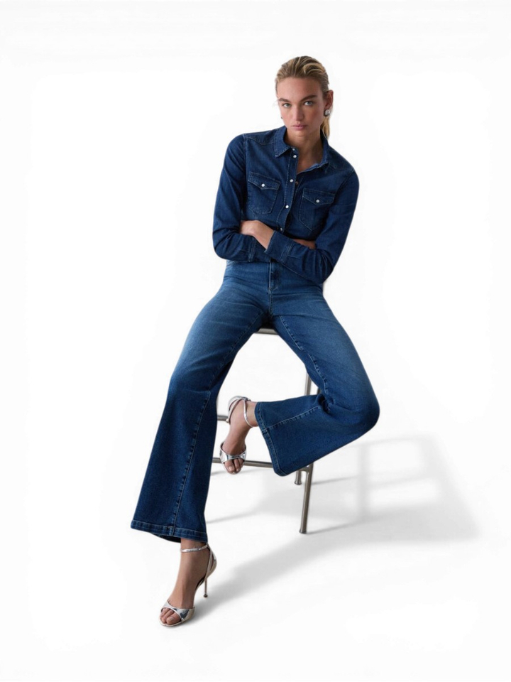 Blauwe flared jeans met riem detail Good flare Liu Jo