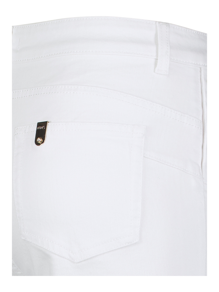 Witte flare jeans met gouden knopen For All Mankind