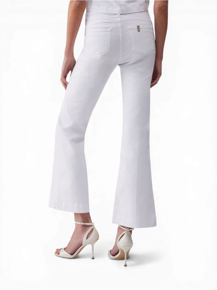 Witte flare jeans met gouden knopen For All Mankind