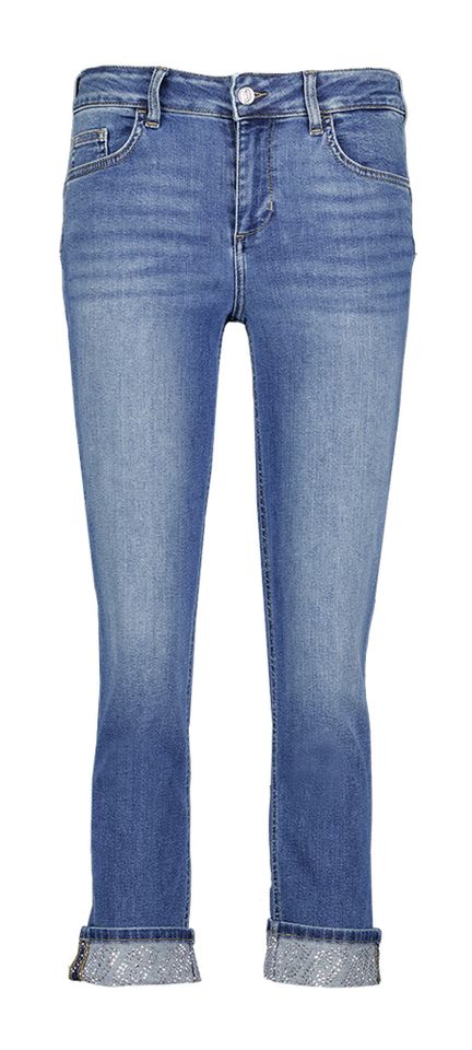 Donkerblauwe jeans met glitter detail Monroe Liu Jo