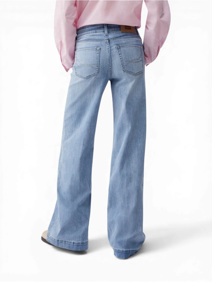 Blauwe flared jeans met strass detail achteraan Authentic flare Liu Jo