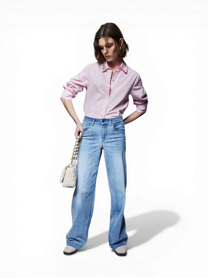 Blauwe flared jeans met strass detail achteraan Authentic flare Liu Jo
