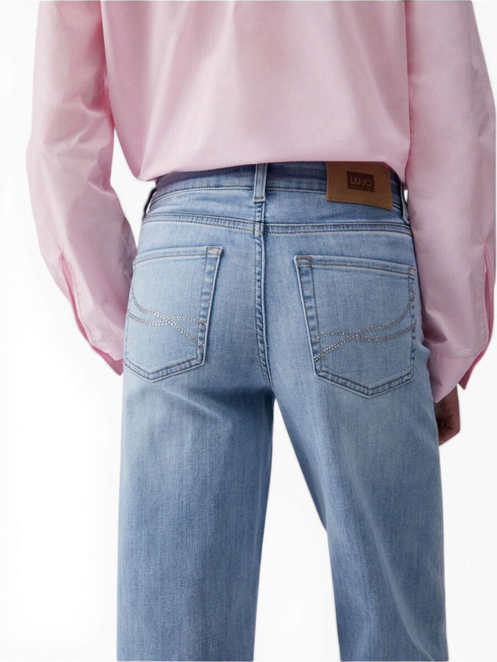 Blauwe flared jeans met strass detail achteraan Authentic flare Liu Jo