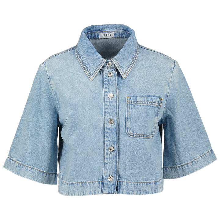 Lichtblauwe jeansjas met korte mouwen Liu Jo 