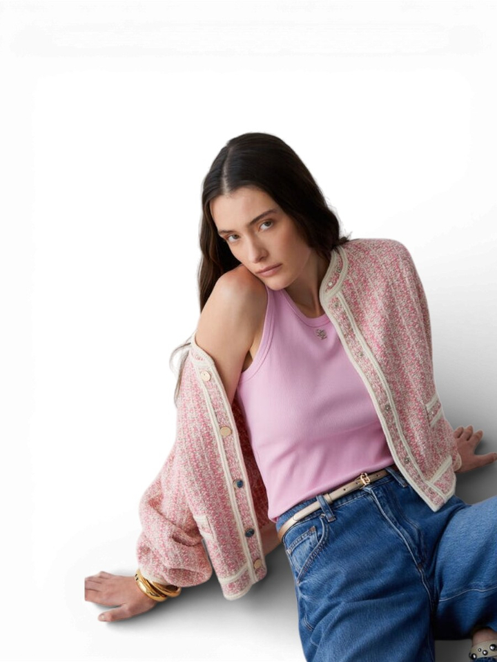 Roze wit kleurige gilet Liu Jo