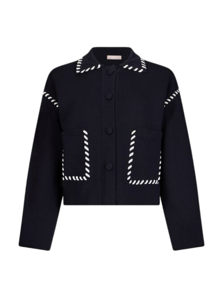 Donkerblauwe gilet met detail Liu JO 