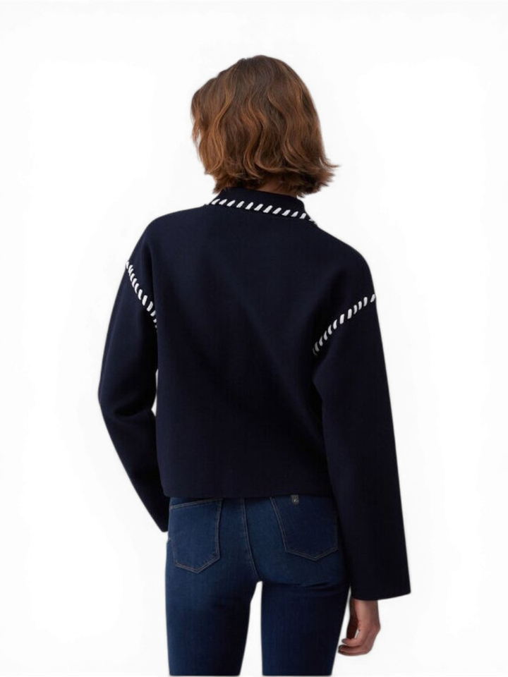 Donkerblauwe gilet met detail Liu JO 