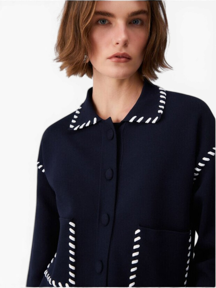 Donkerblauwe gilet met detail Liu JO 
