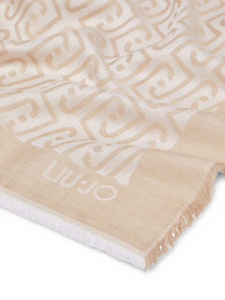 Goudkleurige sjaal met logo motief Liu Jo