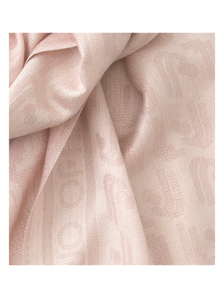 Roze met beige sjaal met metaaldraad en logo motief Liu Jo