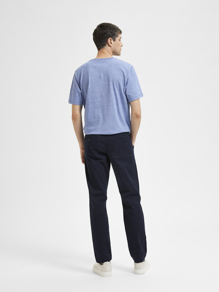 Slim fit mid rise donkerblauwe chino Selected