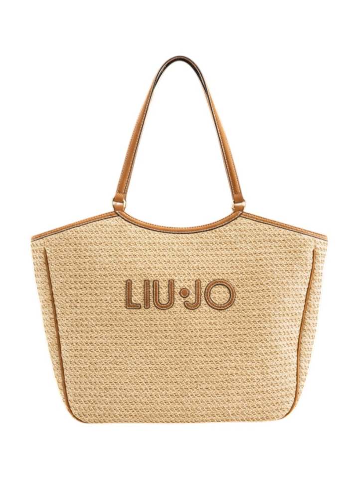 Beige geweven shopper Lui Jo 