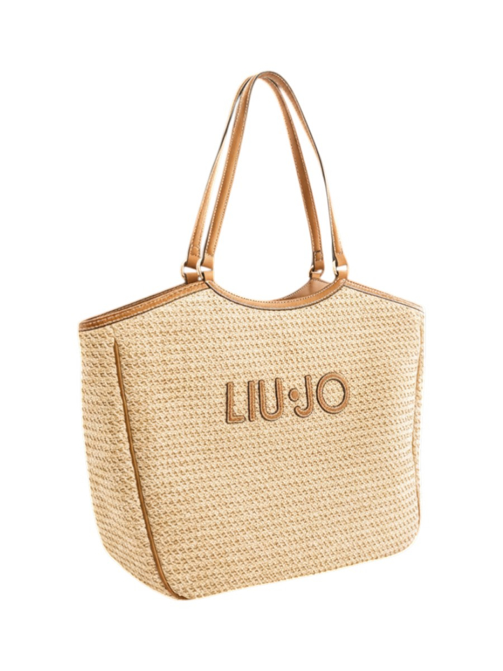 Beige geweven shopper Lui Jo 