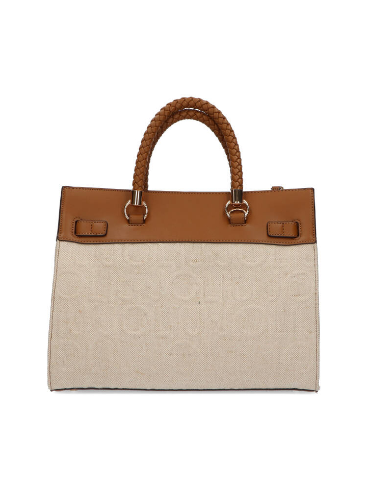 Beige handtas met textiel en leder Liu Jo