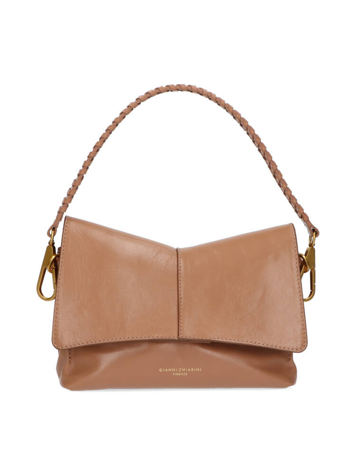 Camel schoudertas met gevlochten riem Diva Gianni Chiarini 