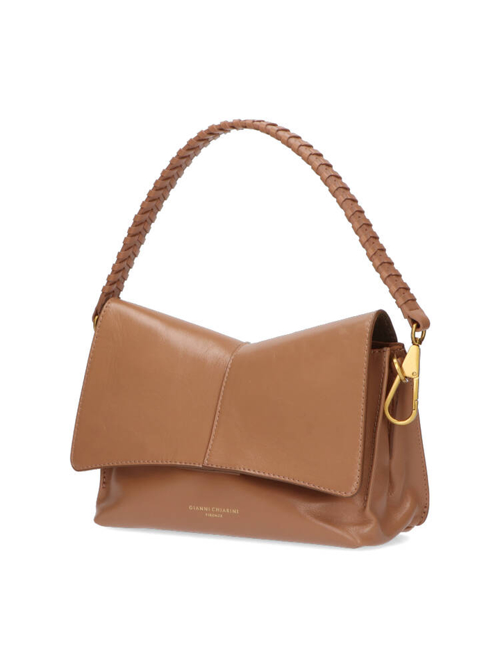 Camel schoudertas met gevlochten riem Diva Gianni Chiarini 