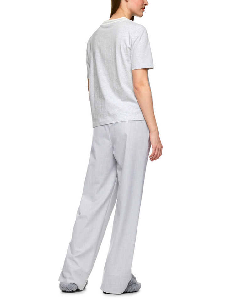 Lichtgrijze katoenen t-shirt met korte mouwen en opdruk Marc Cain sports