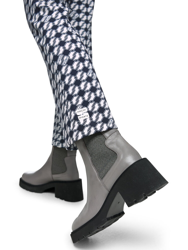 Donkerblauw en witte broek in print met elastiek Marc Cain sports