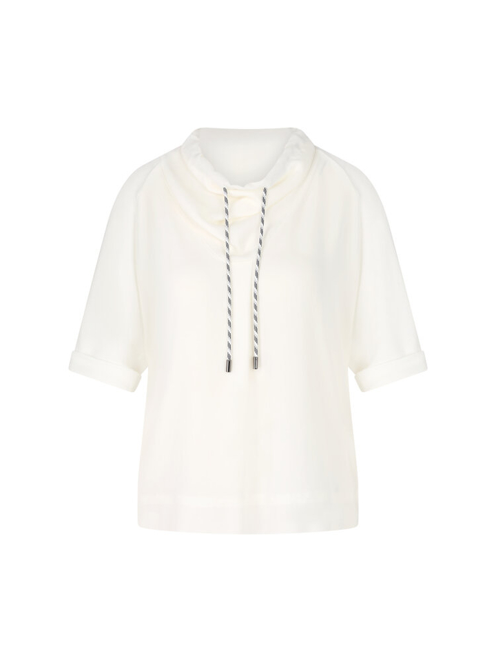 Ecru pull met watervalkraag en driekwart mouwen Marc Cain sports