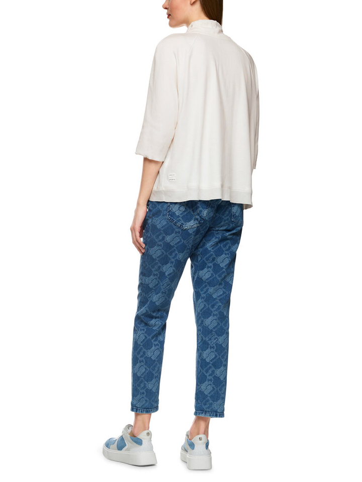 Ecru pull met watervalkraag en driekwart mouwen Marc Cain sports