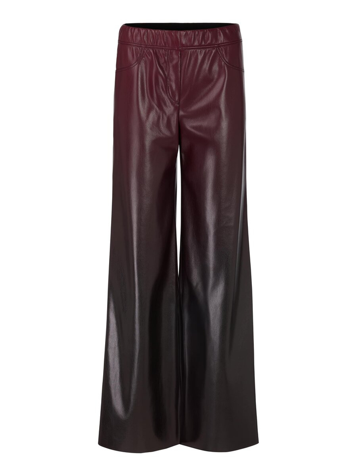 Bordeaux lange broek in imitatieleer Marc Cain collections