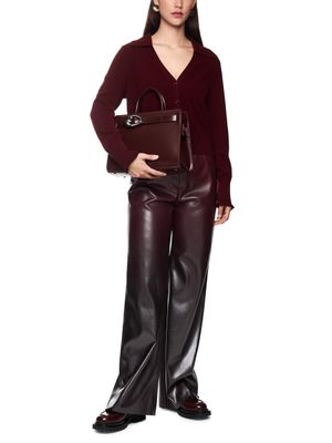 Bordeaux lange broek in imitatieleer Marc Cain collections