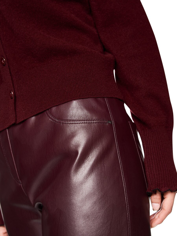 Bordeaux lange broek in imitatieleer Marc Cain collections