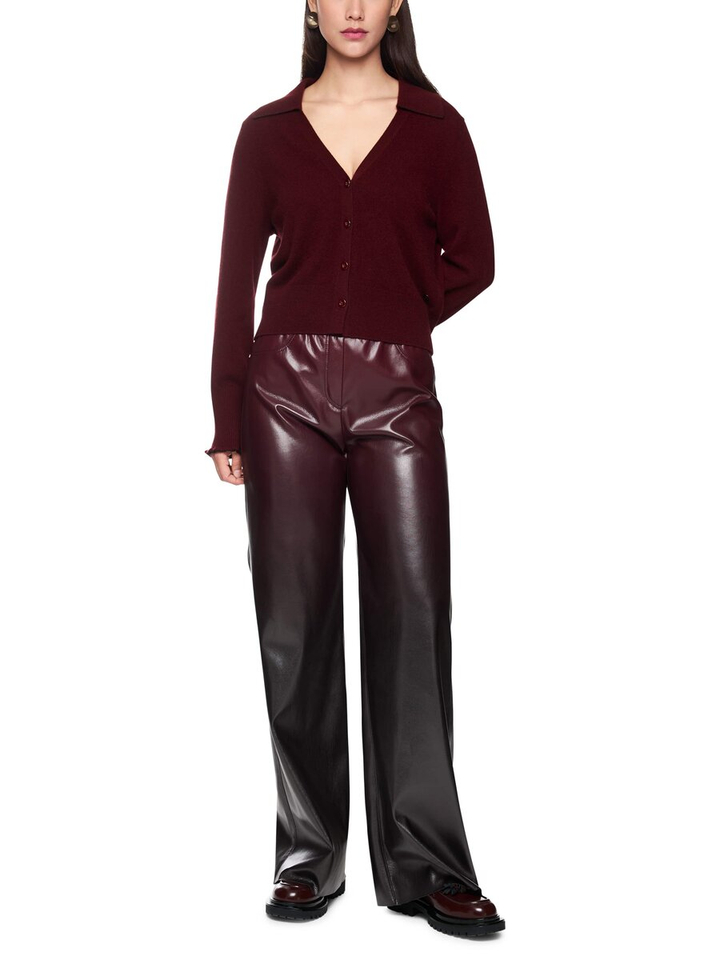 Bordeaux lange broek in imitatieleer Marc Cain collections