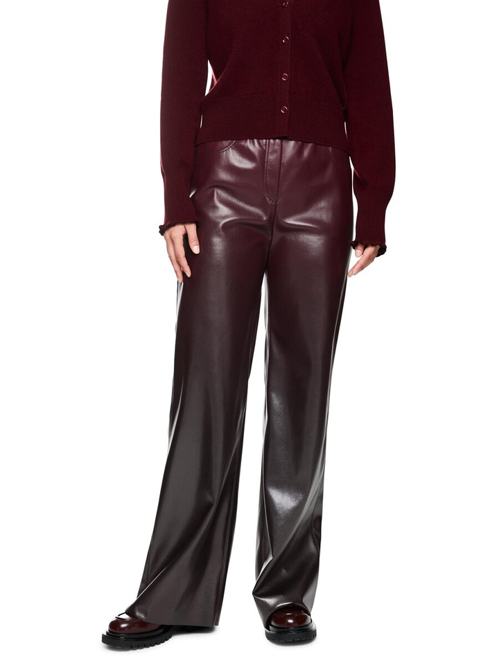 Bordeaux lange broek in imitatieleer Marc Cain collections