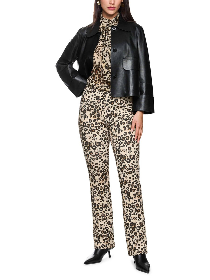 Beige lange broek in luipaardprint Marc Cain collections