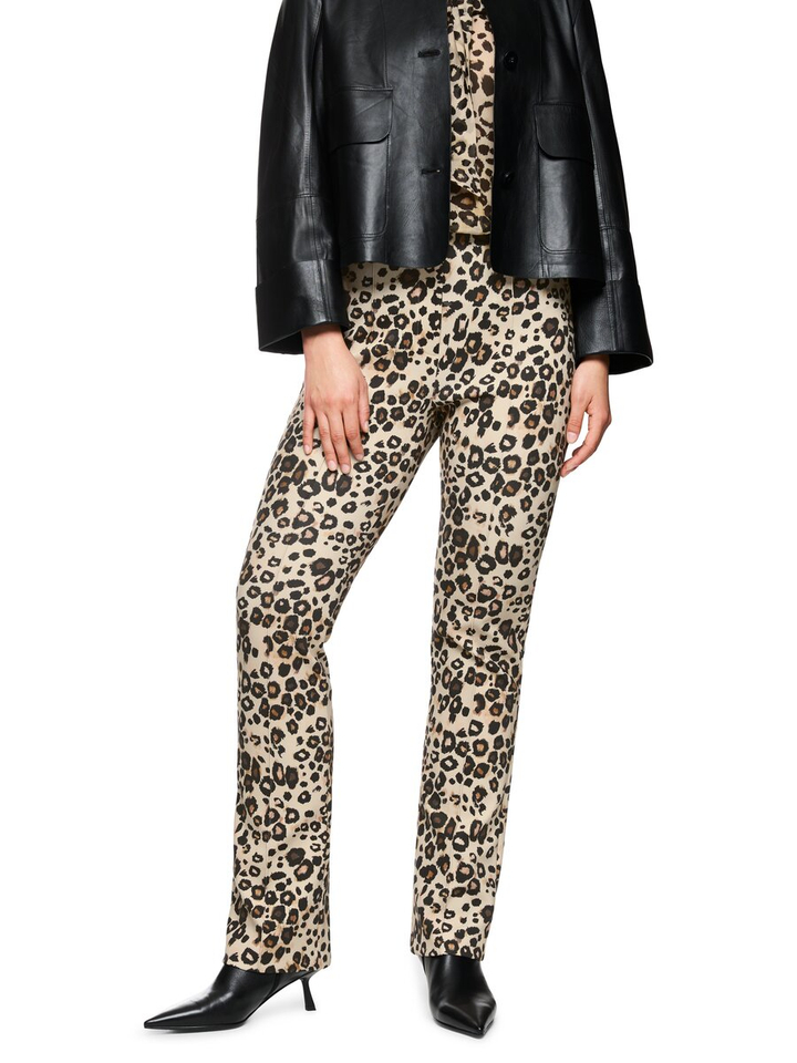 Beige lange broek in luipaardprint Marc Cain collections