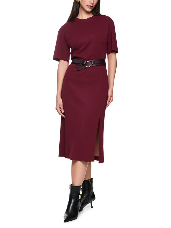 Bordeaux lang kleed met split onderaan Marc Cain collections