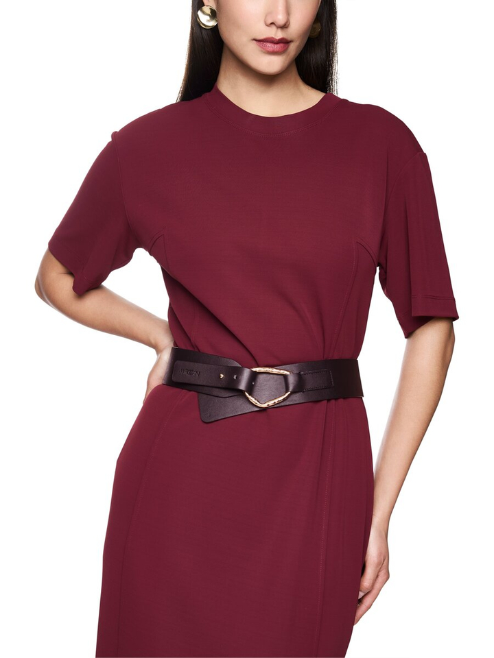 Bordeaux lang kleed met split onderaan Marc Cain collections