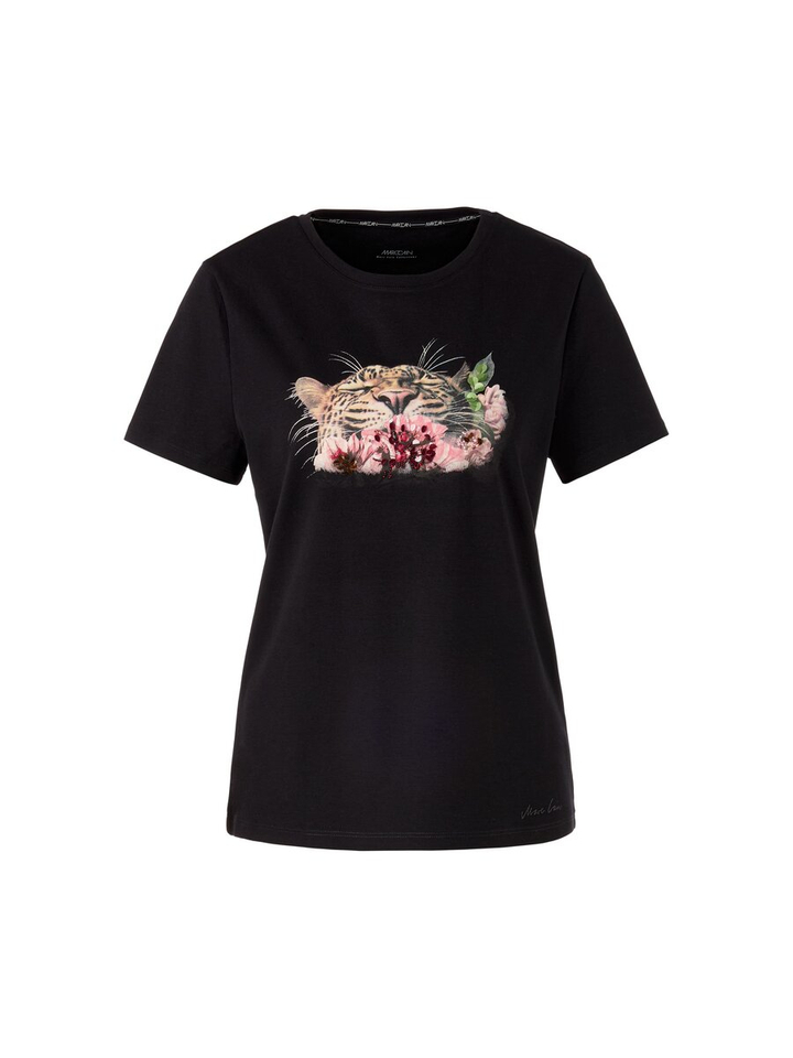 Zwarte t-shirt met opdruk Marc Cain collections