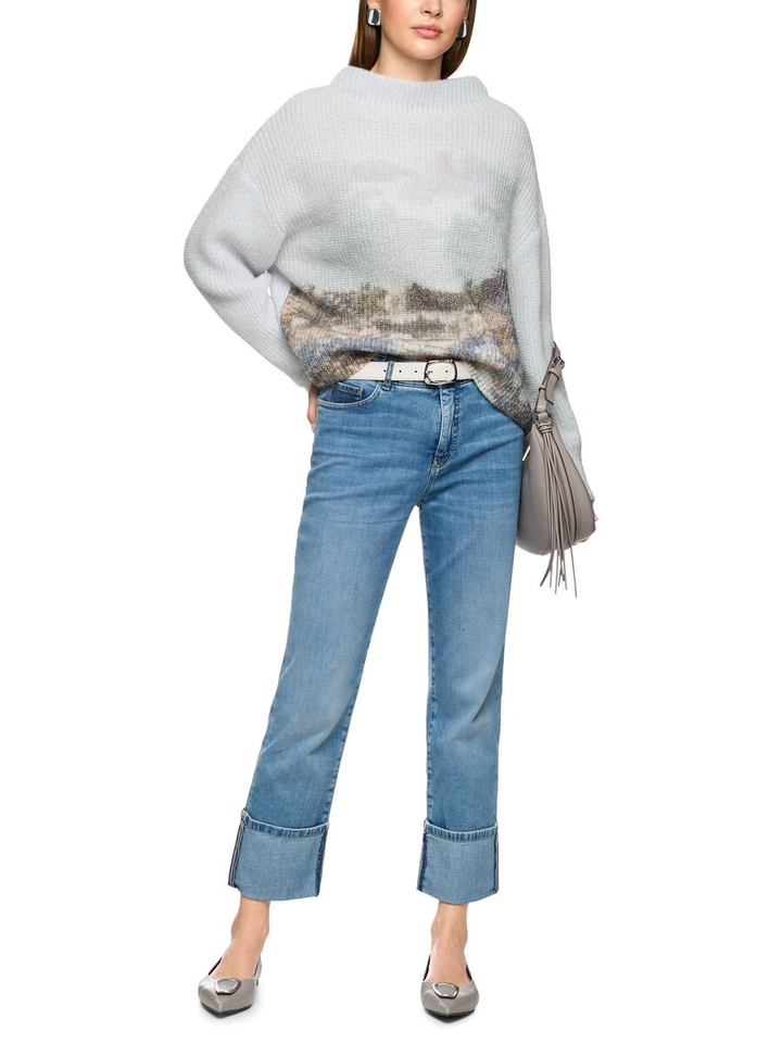 Lila kleurige gebreide trui met print Marccain Collection